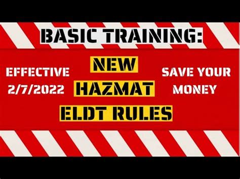 D4W Part 8 New Hazmat ELDT Rules YouTube