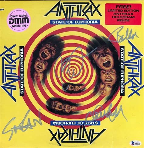 Lot Detail Anthrax Group Signed State Of Euphoria Album Cover