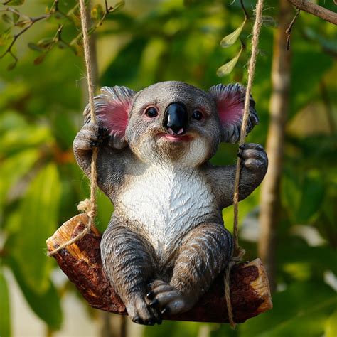 New Arrival Super Cute Koala Panda Swing Resin Home Park