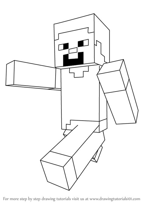 Learn How To Draw Steve From Minecraft Minecraft Step By Step Drawing Tutorials