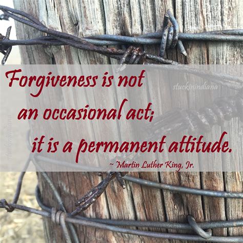 Forgiveness Is Not An Occasional Act It Is A Permanent Attitude