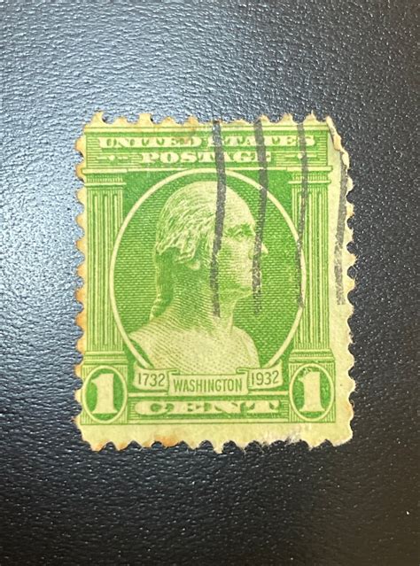 Very Rare Right Facing Green George Washington One Cent Stamp | Etsy