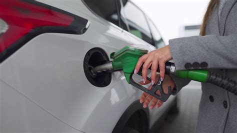 Woman Finished Filling Up Her Car With Gasoline Stock Video Footage Sbv