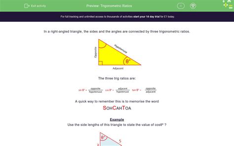 Trigonometric functions are defined for a right triangle, but that doesn't mean they only work for right triangles! Trigonometric Ratios Worksheet - EdPlace