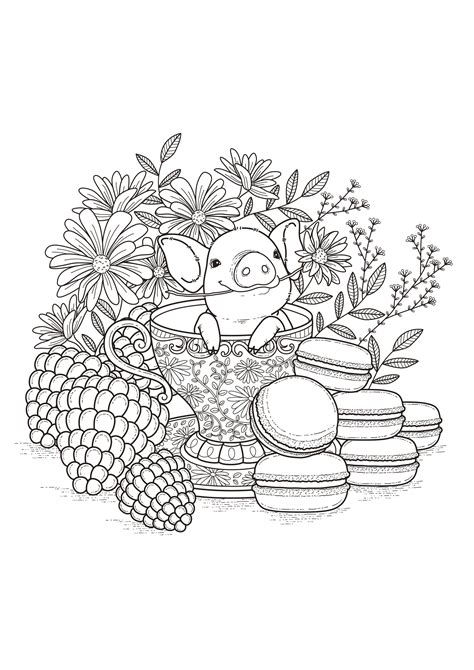 Baby Pork Pigs Adult Coloring Pages