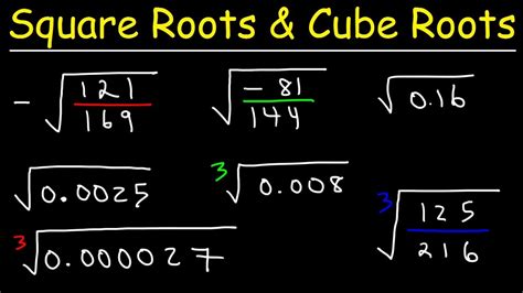 Square Roots And Cube Roots Youtube