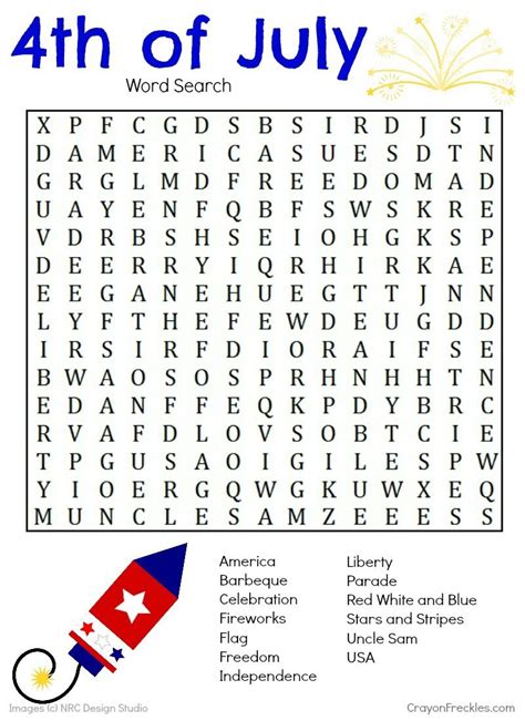 4 Of July Puzzle Free July 4th Word Puzzles