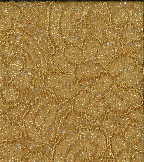 All That Glitters Fabric Stretch Lace Glitter Gold At