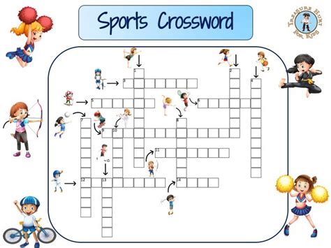 Sports Crossword Puzzle To Print Treasure Hunt 4 Kids