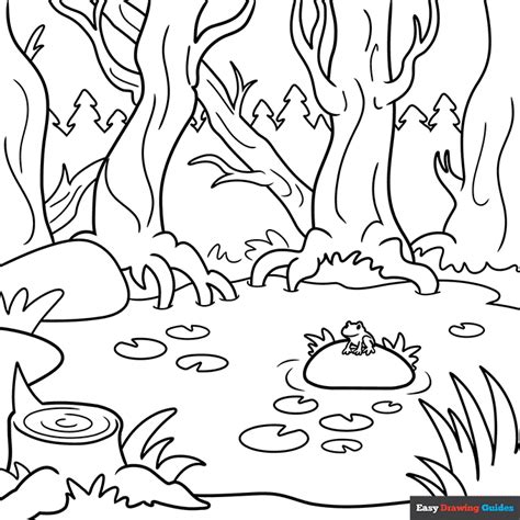 Swamp Coloring Page Easy Drawing Guides