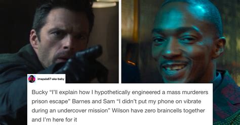 No entiendo por qué bucky no puede solo contra el fake cap, u otros personajes, ya que siendo the winter soldier, les daba batalla a varios avengers. Falcon And Winter Soldier Episode 3 Tumblr Jokes