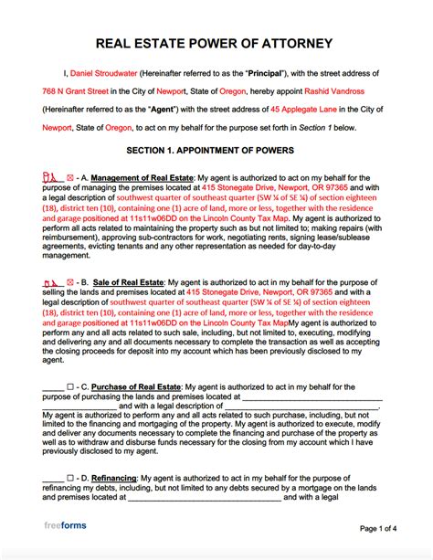 Free Fillable Real Estate Power Of Attorney Form Pdf Templates Images