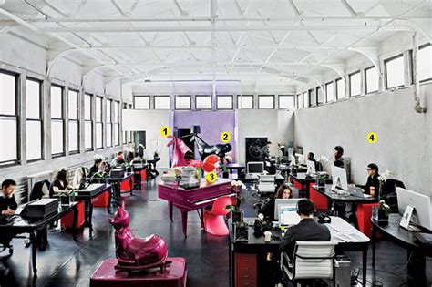 Great Room - The Mod Offices of Ad Agency Chandelier ...