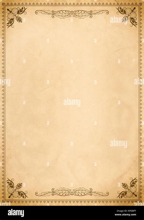 Old Paper Background With Vintage Decorative Border And Copy Space For