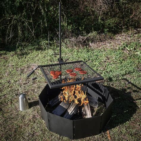Titan Adjustable Swivel Grill Campfire Cooking Grate 40 Fire Pit Ring Bbq