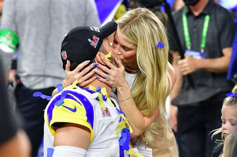 Matthew Stafford Kisses Wife Kelly After Super Bowl 2022 Win