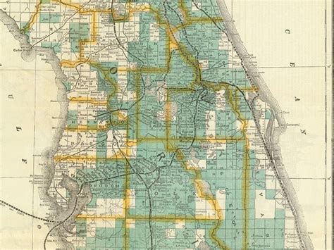Vintage Map Of Florida 1890 Etsy