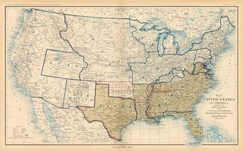 Civil War Atlas Plate 163 Map Of The United States Of America Showing