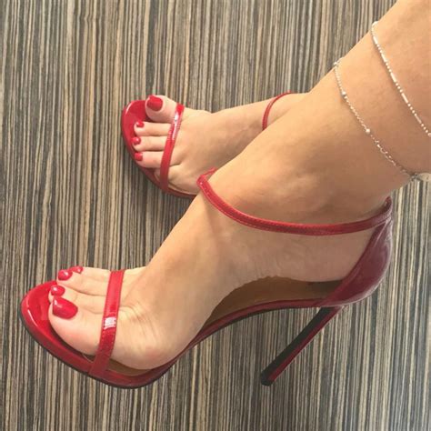 ️ Red ️ Today First Tuesday Of The Month I Join The Challenge Of My Beautiful High Heels