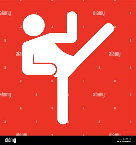 Karate Kick Sport Figure Symbol Vector Illustration Graphic Design