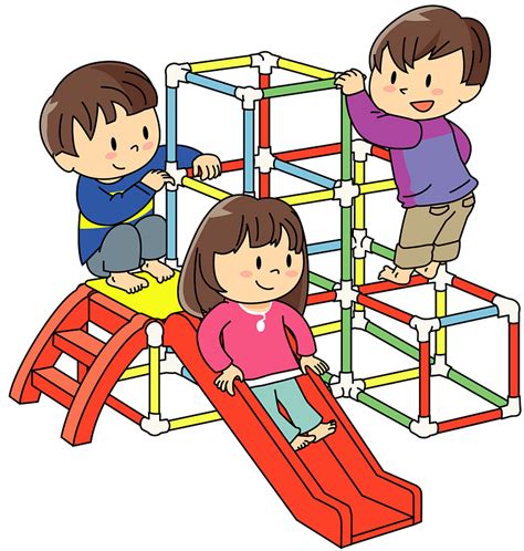 Children Are Playing On The Jungle Gym Clipart Free Download