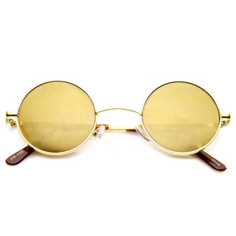 Classic Full Metal Frame Slim Temple Round Sunglasses 45mm Sunglass La