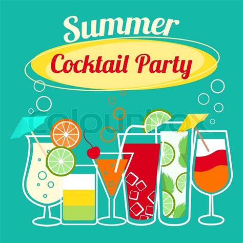 Check spelling or type a new query. Summer cocktails party banner ... | Stock vector | Colourbox