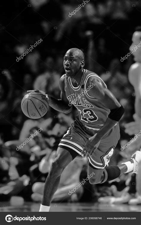 Michael Jordan Hall Fame Player Chicago Bulls Game Action Regular