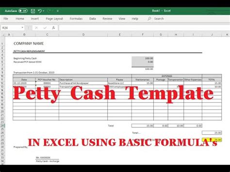 HOW TO MAKE PETTY CASH TEMPLATE IN EXCEL USING BASIC FORMULAs TIPS IN ACCOUNTING REPORT