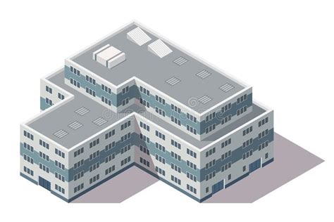 Vector Isometric High Rise Building City Or Town Map Construction
