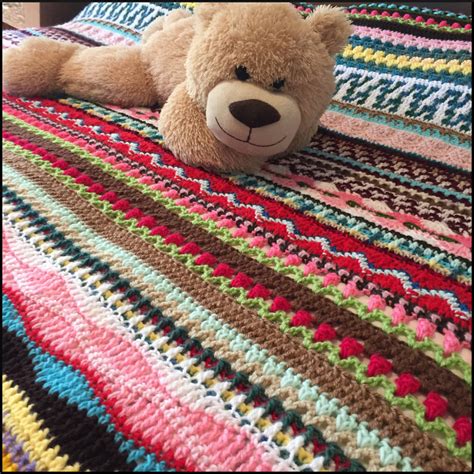 Afghan Crochet Blanket 2 Random Stripes Ch0500 ・clearlyhelena