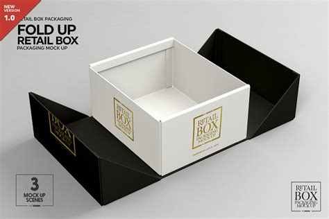 Fold Up Retail Box Packaging Mockup Packaging Mockups ~ Creative Market