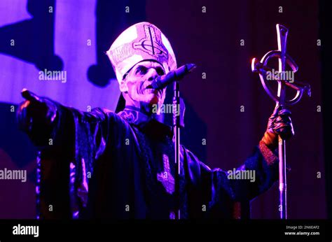 papa emeritus ii of the swedish heavy metal band ghost b c performs in concert at the baltimore