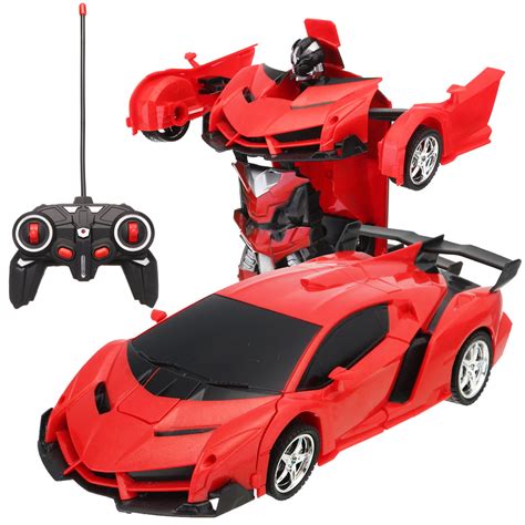 Transforming Rc Car Robot Toy Remote Control Car Toy W Led Lights