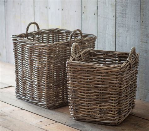 And how about the process of basket making made of rattan?. set of two square rattan log baskets by all things ...
