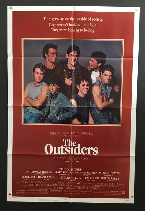Outsiders 1983 Original One Sheet Movie Poster Hollywood Movie Posters