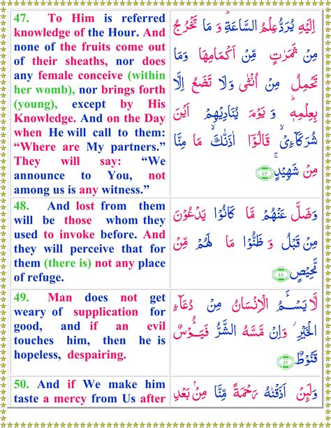 Surah Hamim Sajda English Page Of Quran O Sunnat