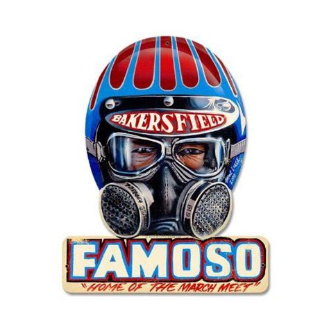Famoso Bakersfield Helmet Drag Race Vintage Metal Sign 12 X
