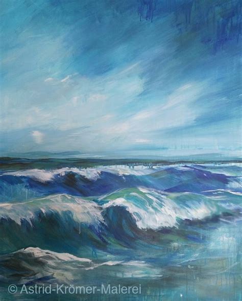 • signiert (textwasserzeichen erscheint nicht auf dem druck). Astrid Krömer Malerei, Acylbild: Wellen, Leinwand 100x80cm ...