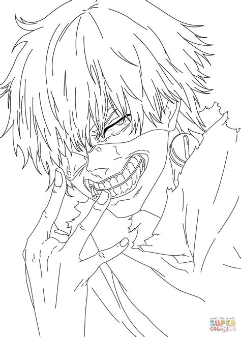 If your need any kid's coloring book pages or coloring page.love to work this type of works. Ausmalbild: Ken Kaneki aus dem Tokyo Ghoul Manga ...