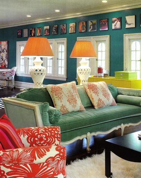 Teal Sofa Eclectic Living Room Amie Corley Interiors