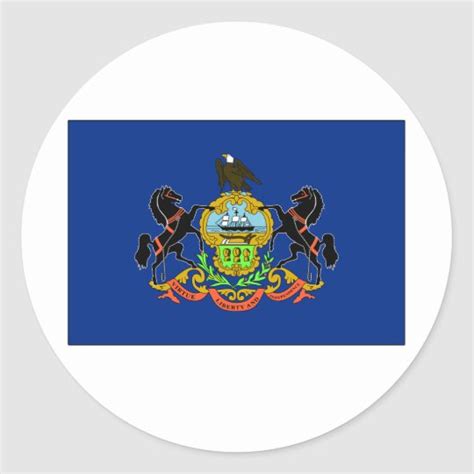 Pennsylvania State Flag Classic Round Sticker Zazzle
