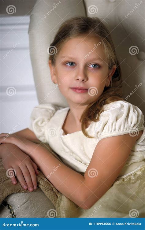 Portrait Of A Beautiful Girl Of Seven Years Stock Photo Image Of