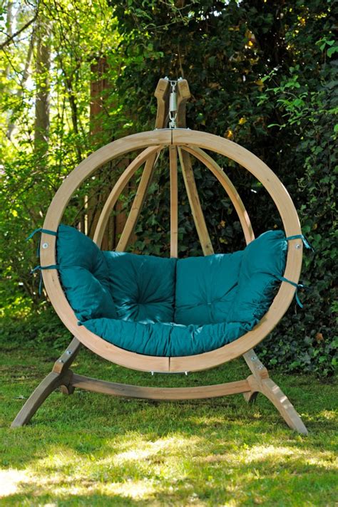 globo green single hammock chair  stand set top