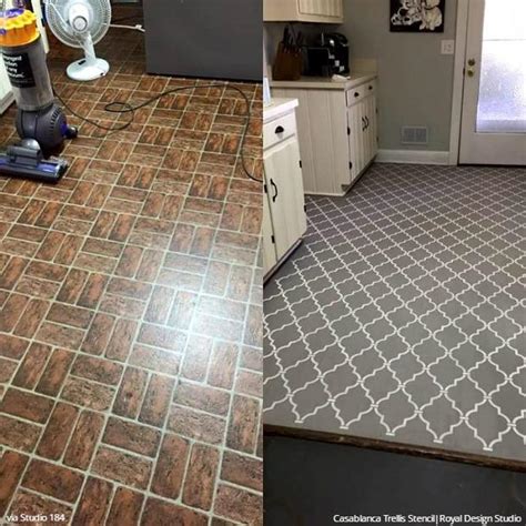 How to refinish furniture with a stencil design how to stage, photograph & edit your creative work. Paint Vinyl & Linoleum with Floor Stencils - 8 DIY Decor Ideas