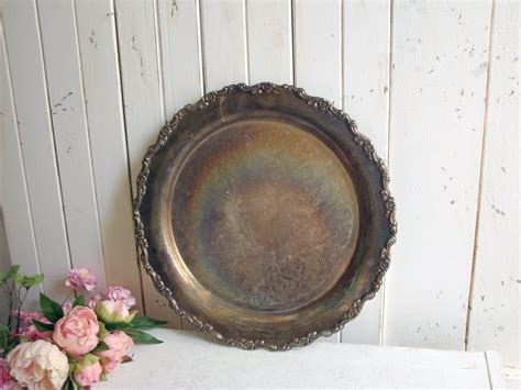 99 list list price $52.00 $ 52. Vintage Silver Tray Round Serving Tray Shabby Chic Rustic ...