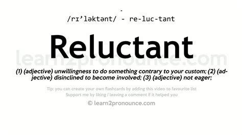 Pronunciation Of Reluctant Definition Of Reluctant Youtube