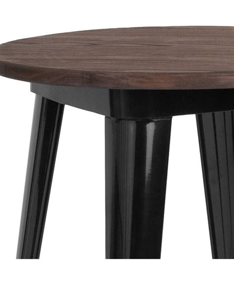 Flash Furniture 24 Round Black Metal Indoor Bar Height Table With