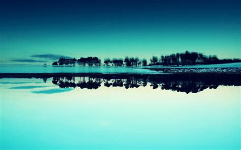 Landscape Nature Reflection Blue Calm Water Trees Sky Wallpapers
