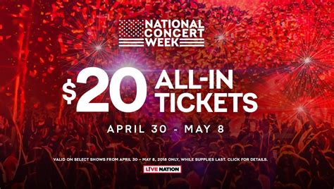 live nation s national concert week kicks off with 20 ticket offers siriusxm